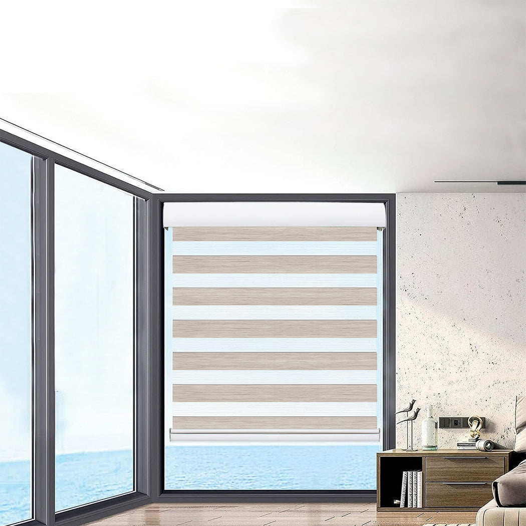 Marlow Blackout Zebra Roller Blind Curtains 120x210 Beige-2065254605847138310