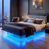 Levede Floating Bed Frame Double LED USB Power Storage Headboard Metal Base-2050059005740584966