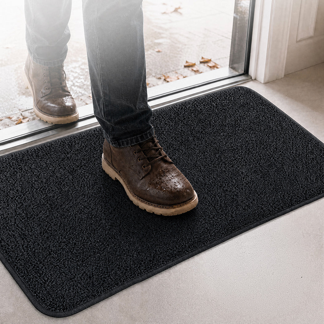 Marlow Door Mat Indoor 80x50cm Non Slip Washable Rug For Front Coal Grey-2109799592802062343