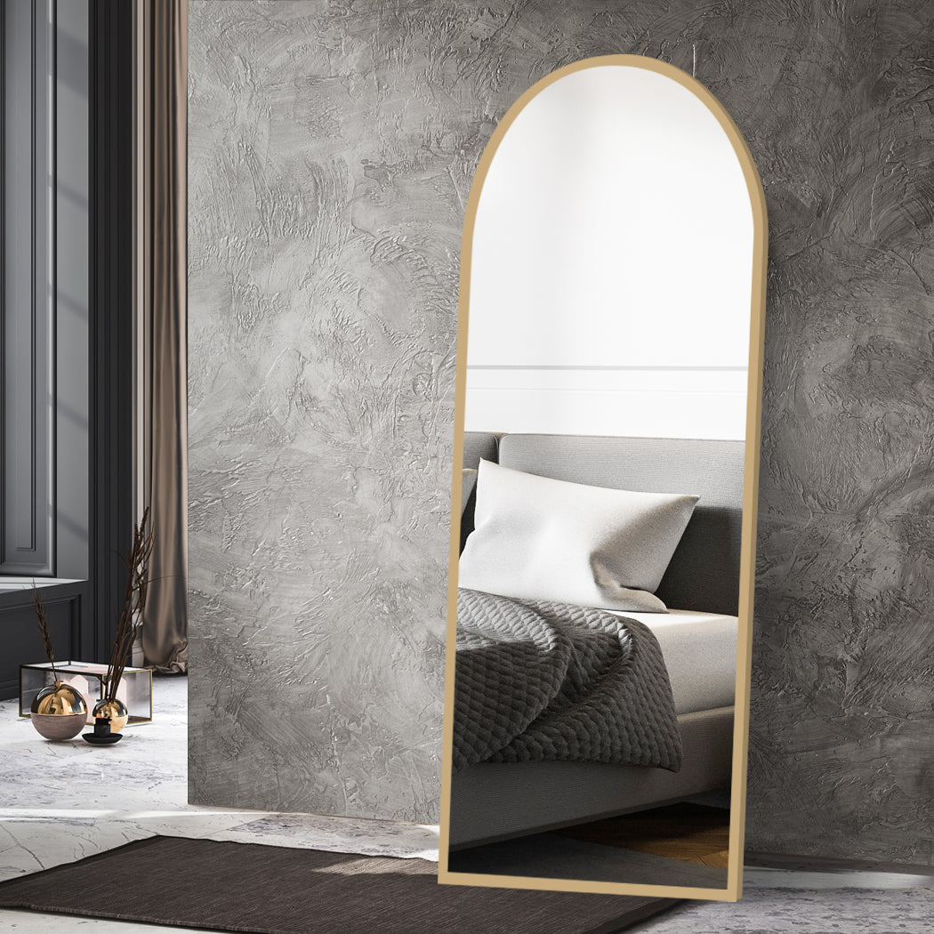 Yezi Floor Mirror Full Length Mirrors 1.8M Gold White-1886651051965288454