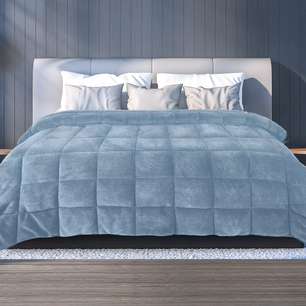 DreamZ Quilt Doona Comforter Blanket Blue King-2065254334354034694