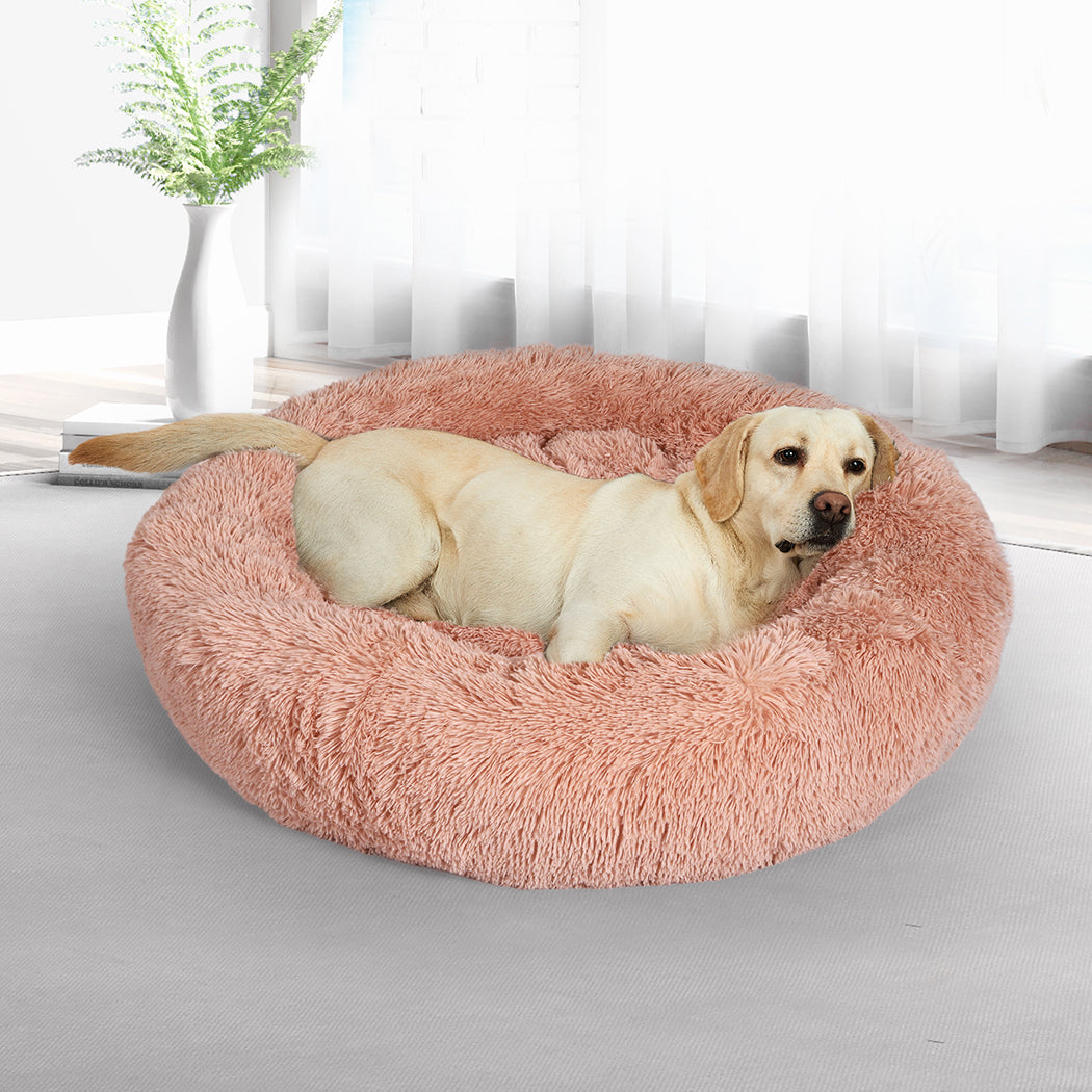 PaWz Pet Bed Cat Dog Donut Nest Calming M Pink Medium-1864184308923764742