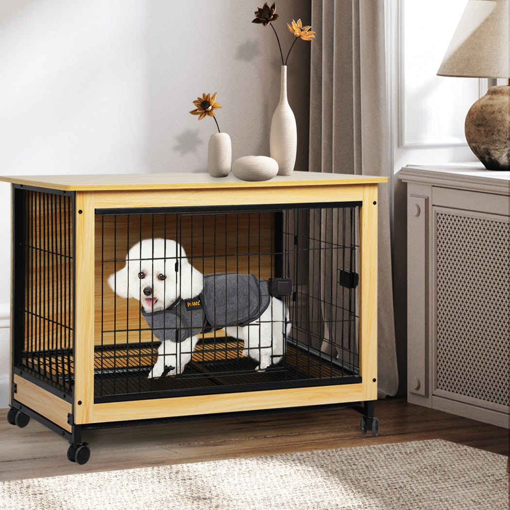 PaWz Wooden Wire Dog Kennel Side End M Medium-2006732990142615558