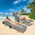 Levede Foldable Beach Lounge Chairs with Face Hole Grey-1910112248827875334