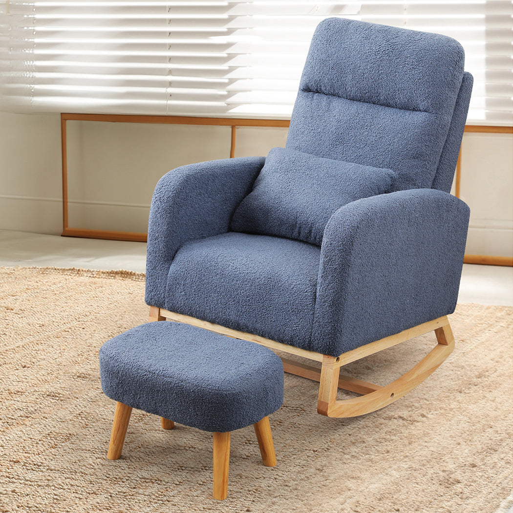 Levede Rocking Chair Ottoman Footrest With Side Pocket-1894516801098878983