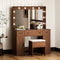 Levede Dressing Table LED Makeup Mirror Stool Set  Vanity Desk Cabinet 3 Drawers-2050056769220251654