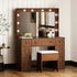 Levede Dressing Table LED Makeup Mirror Stool Set  Vanity Desk Cabinet 3 Drawers-2050056769220251654