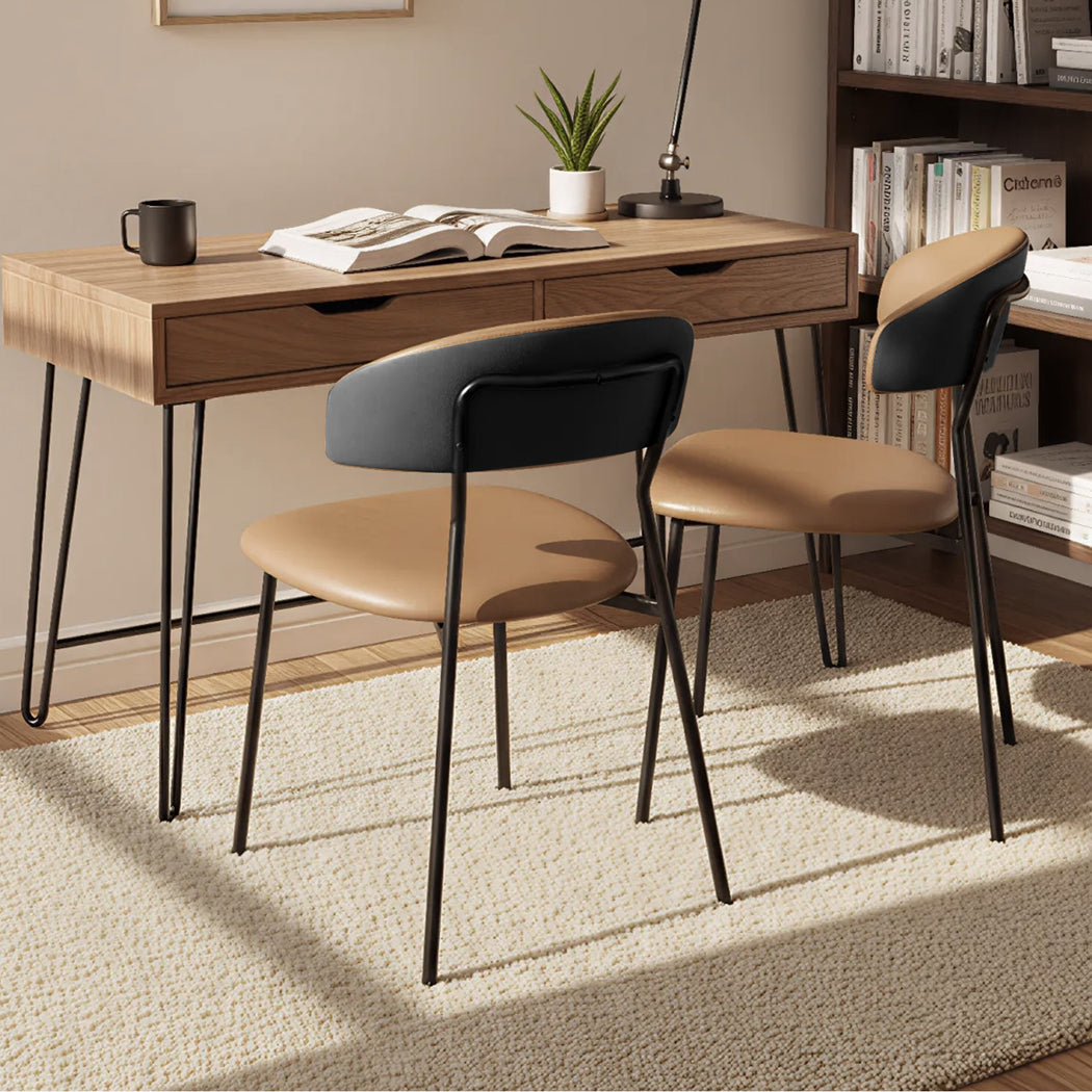 Levede 2x PU Leather Dining Chairs Kitchen Lounge-1996009957597777926