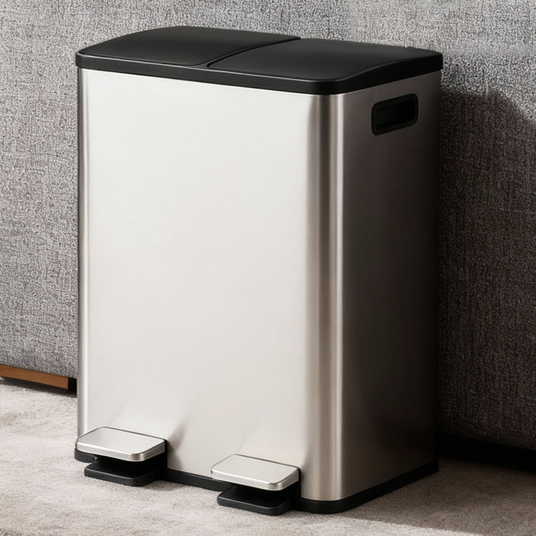 Toque 60L Pedal Bin Kitchen Waste Can Recycling Dustbin-2065254654480093190