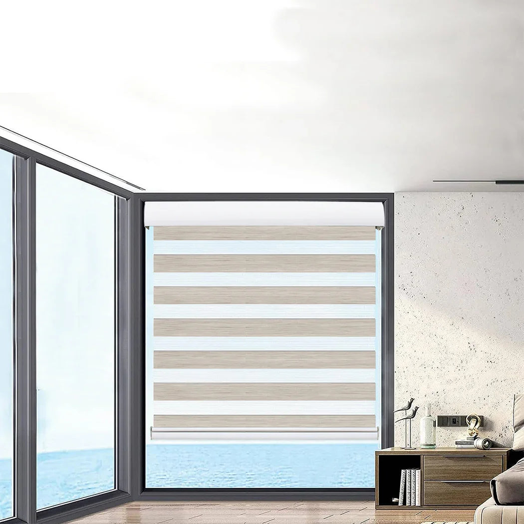 Marlow Blackout Zebra Roller Blind Curtains 150x210 Beige-2029387284964577286