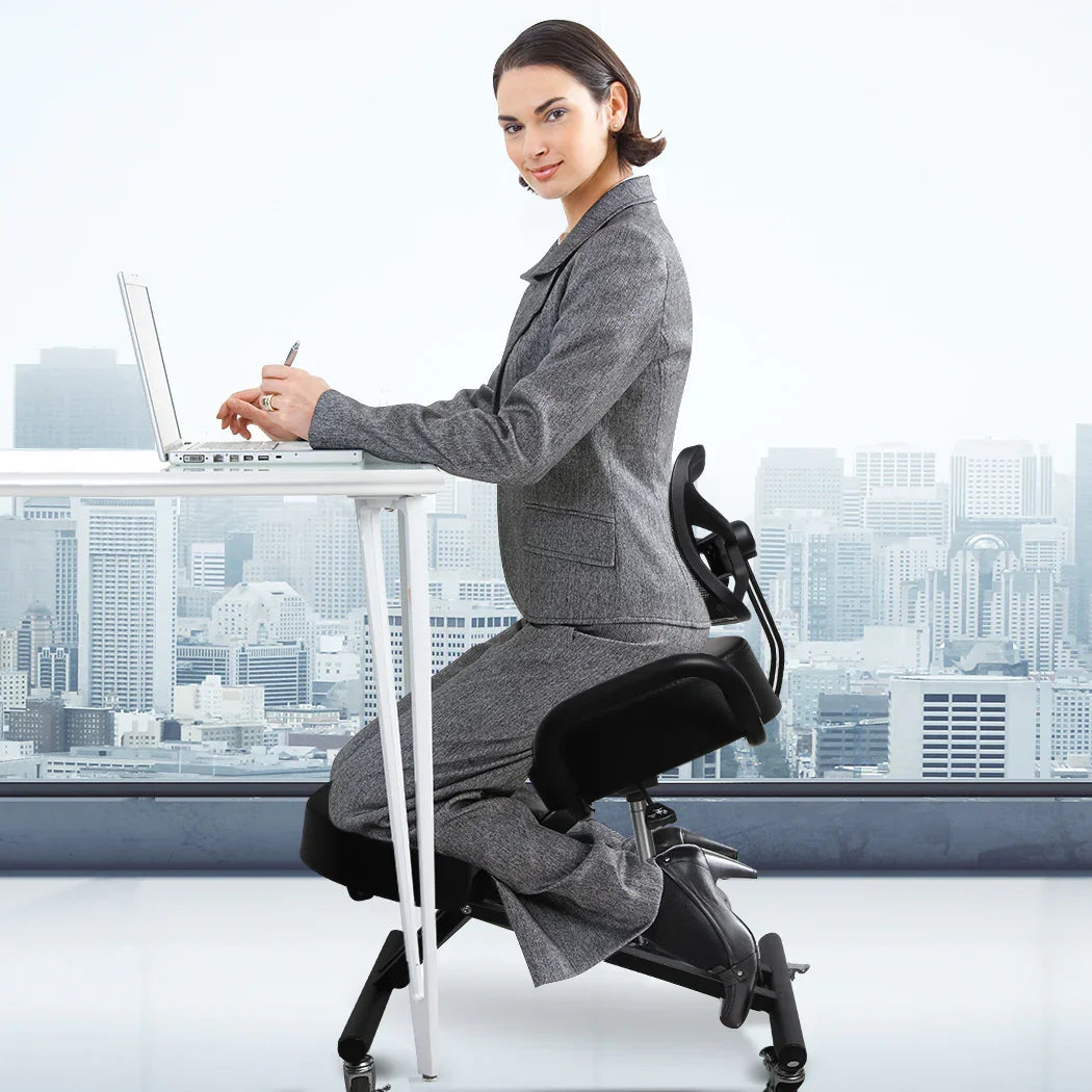 Levede Kneeling Chair Office Ergonomic Black-2006733286877040647
