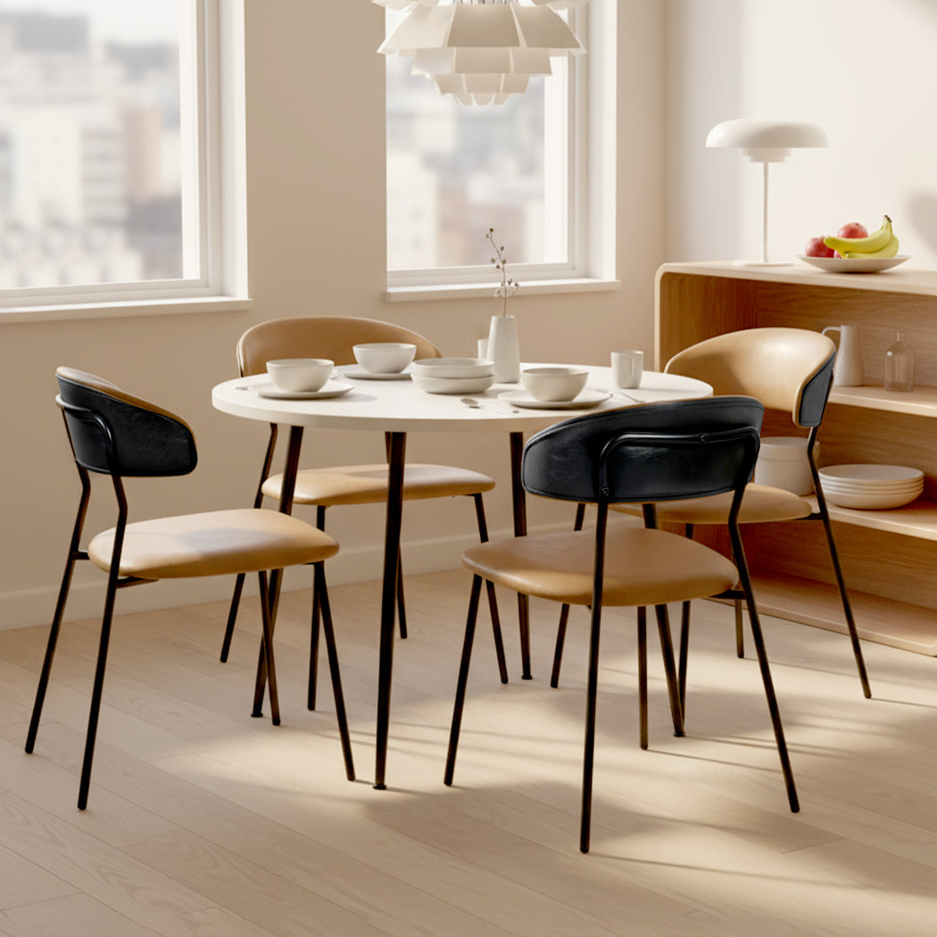 Levede 4x PU Leather Dining Chairs Kitchen Lounge-1996009957803298822