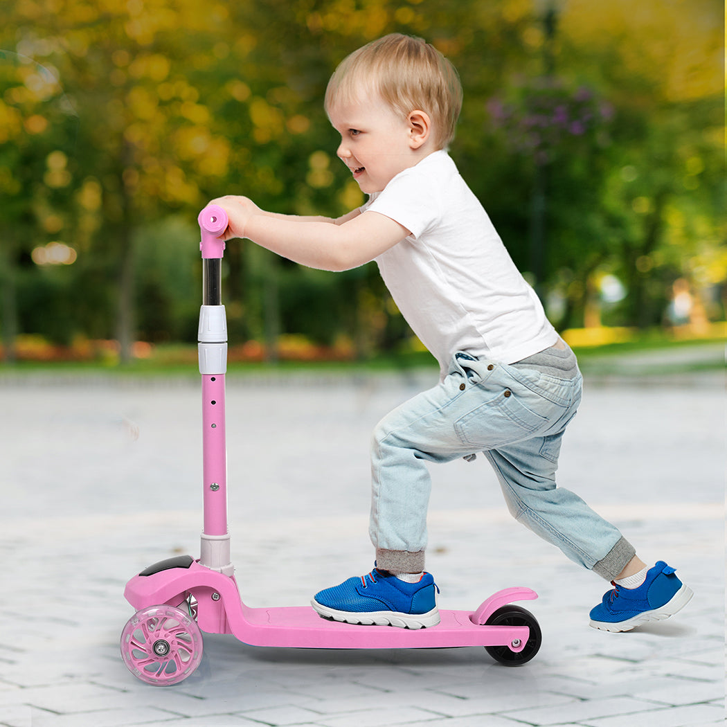 Bopeep Foldable Kids Scooter LED Music Pink-2006732821967802375