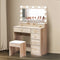 Levede Dressing Table Stool Set Oak-1942353684046417926