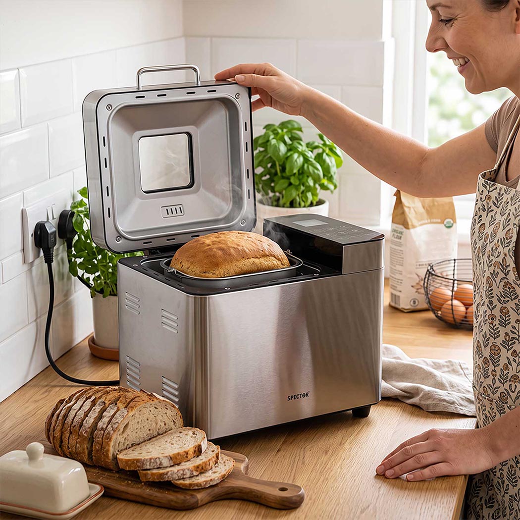 Spector Bread Maker Machine 25-In-1 15H Timer Smart Touch LCD for Home Baking-2109799588330934279
