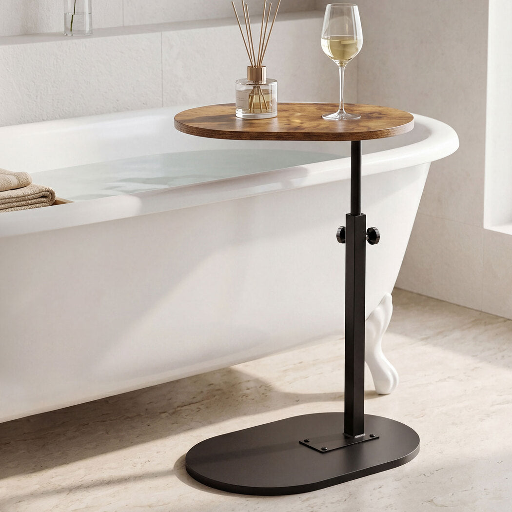 Levede C Shaped Side Table Adjustable Height 360° Rotating Laptop Sofa End Table-2072893557559136262