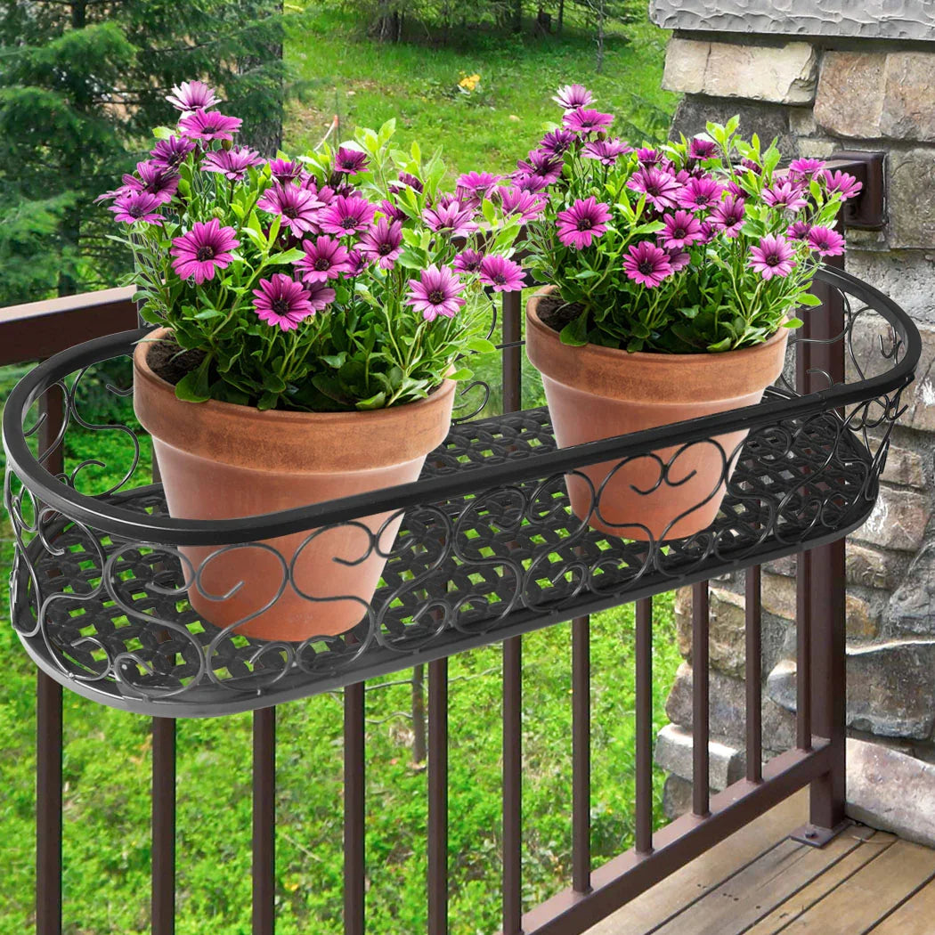 Levede Plant Stand Outdoor Indoor Home Black Oval-2018816694297956358