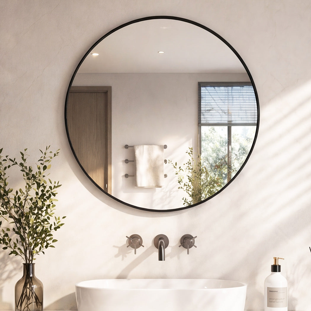Yezi 60cm Wall Vanity Mirror Round Decorative Bathroom HD Glass Anti-explosion-2050059008861147142