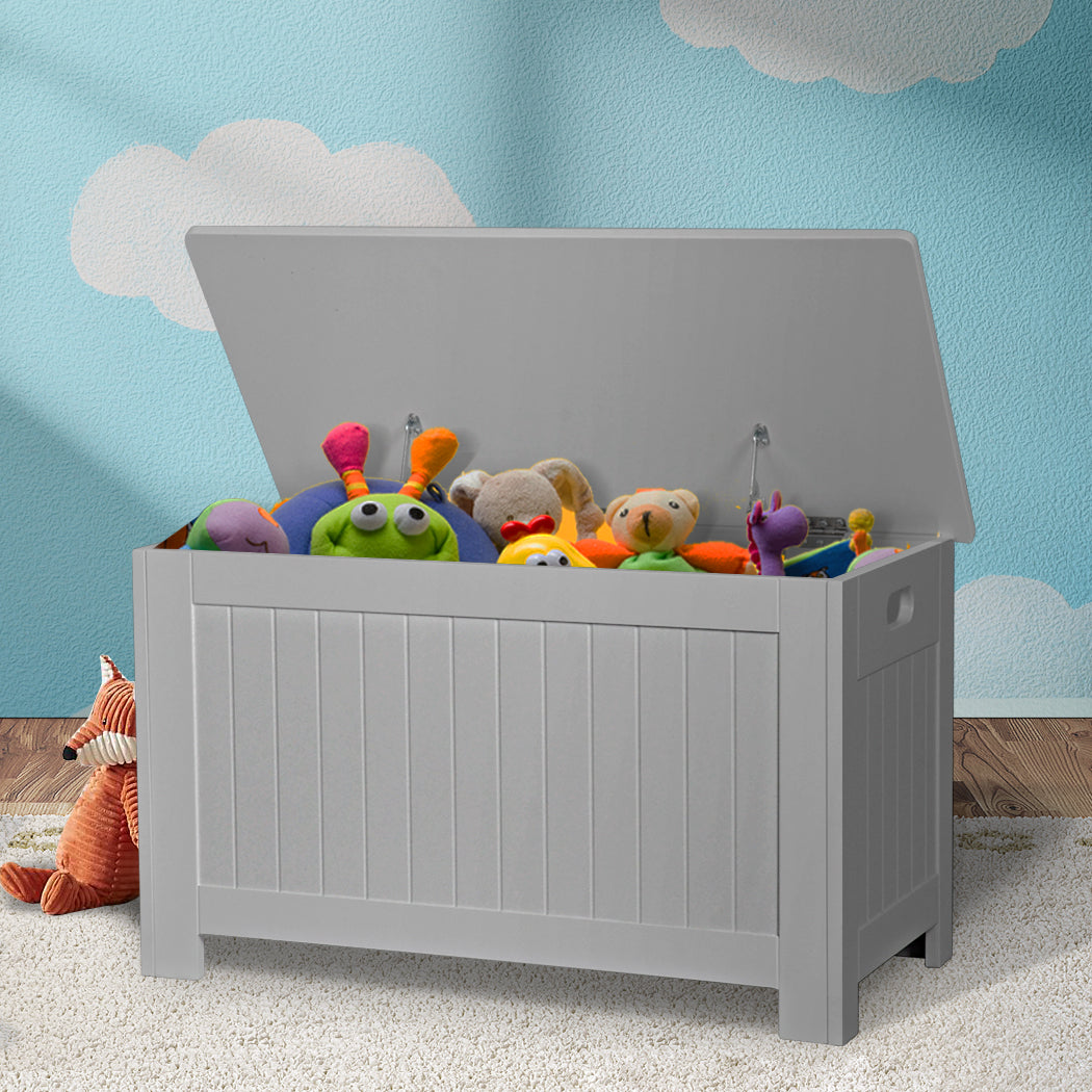 Levede Kids Toy Box Storage Chest Cabinet Grey-1937319830663335942