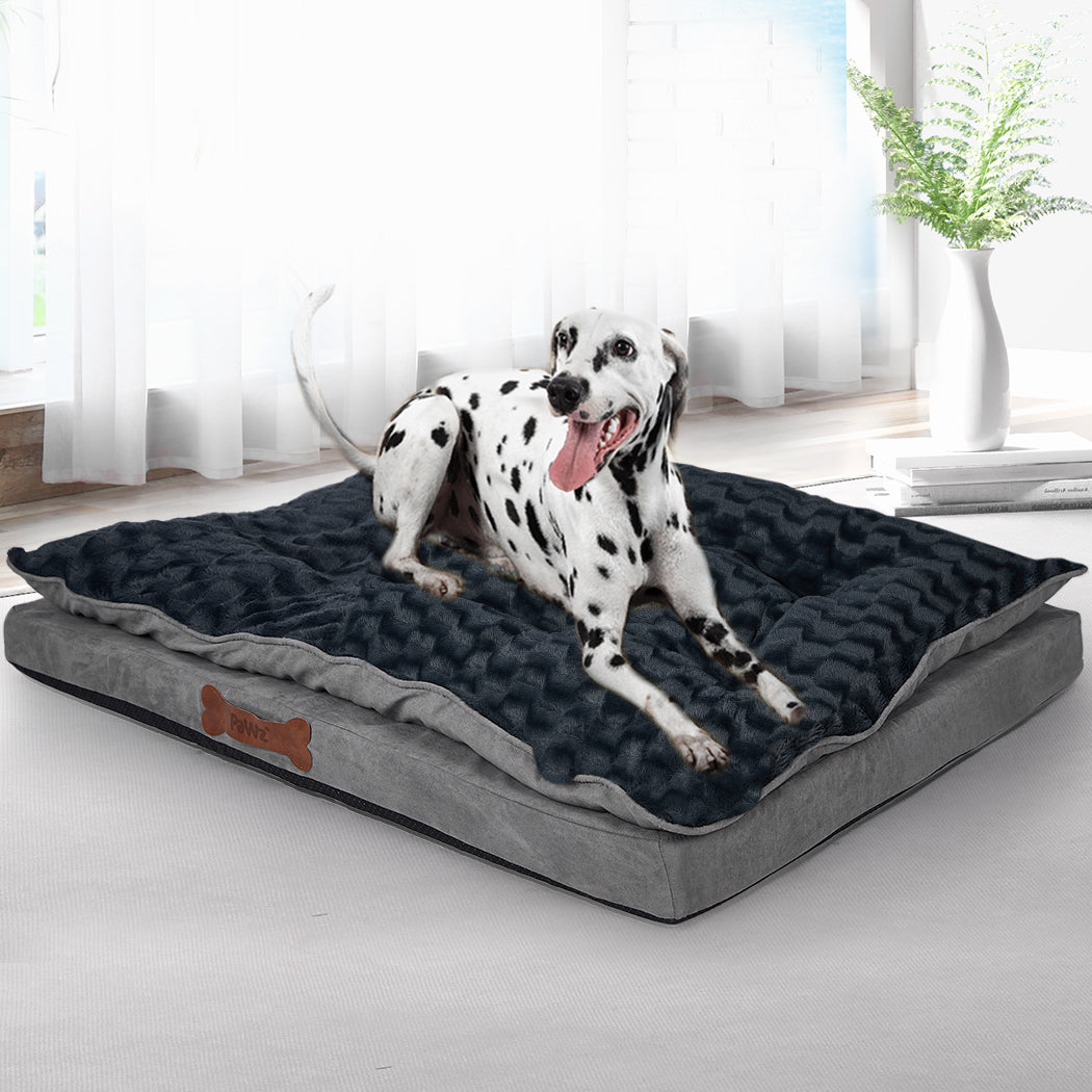 Dog Calming Bed Warm Soft Plush Comfy L Grey Large-2018816792331423750