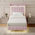 Levede Single Floating Bed Frame LED Headboard USB Pink-2050056739402944518
