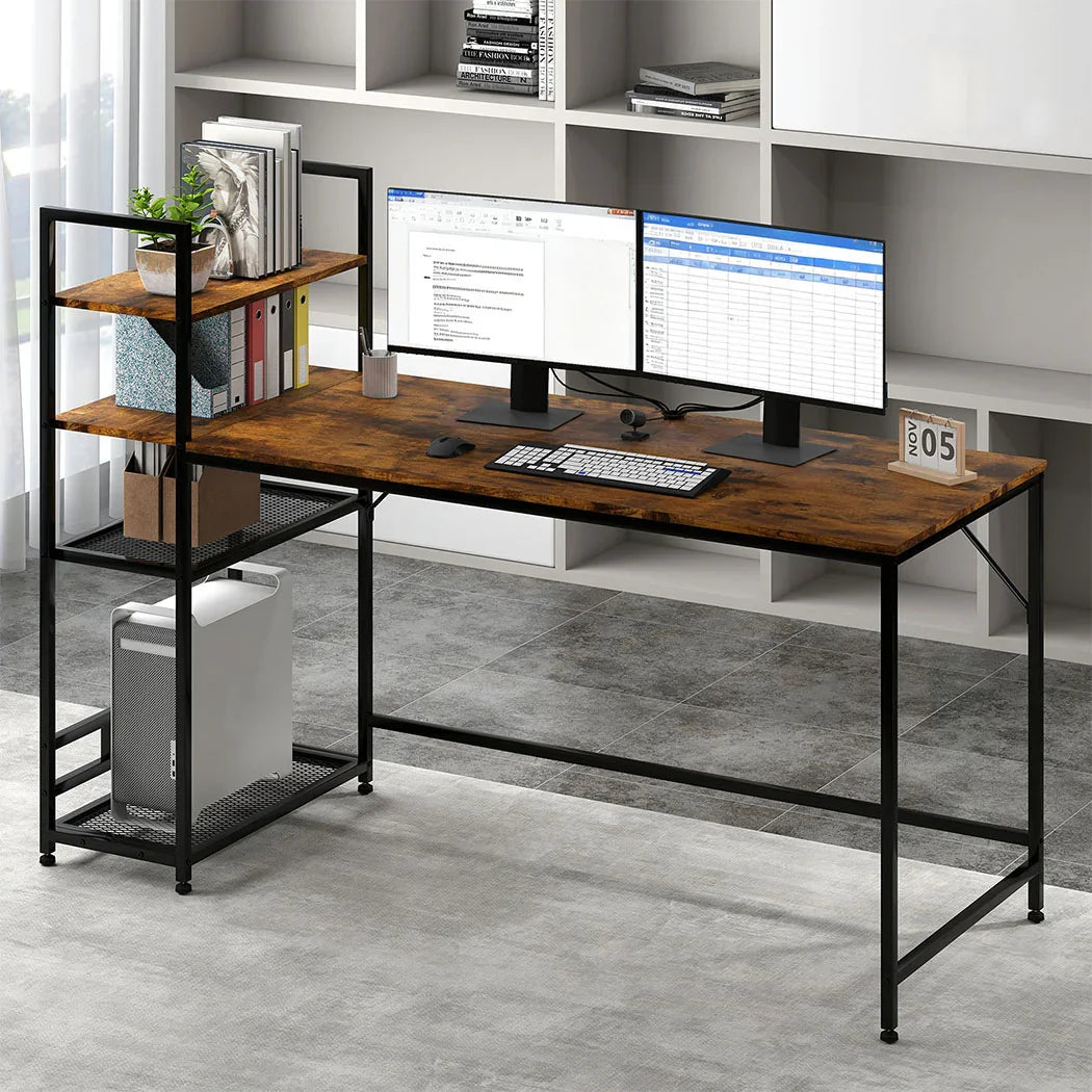 Levede Computer Desk Study Home Table with 4-Tier Shelf-2050056912246018054