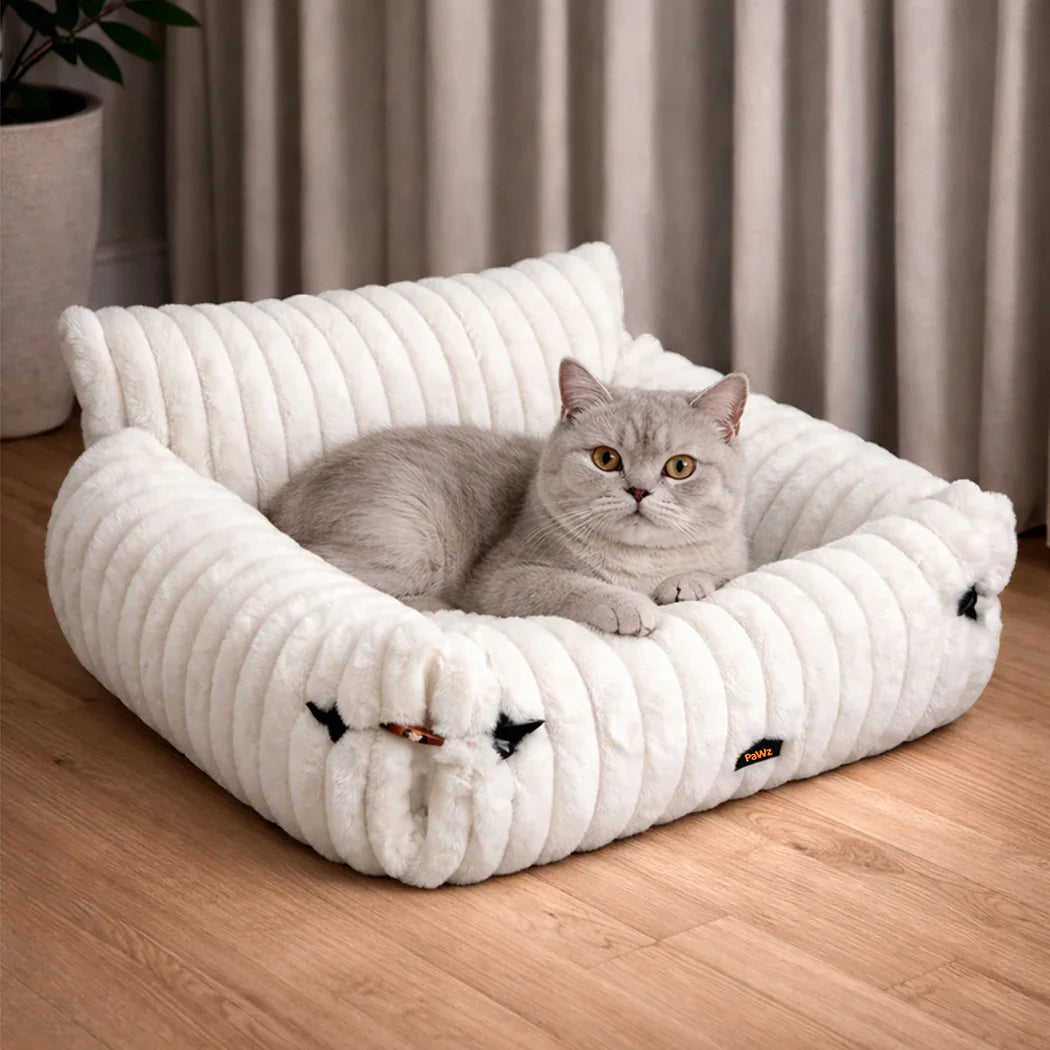 Pawz Cat Bed Extended Soft Plush Lounge Sofa Couch Pet Small Dog Removable Cover-2050056783430553606