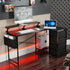 Levede L Shaped Gaming Desk with Storage Drawers Black-2050056895582048262