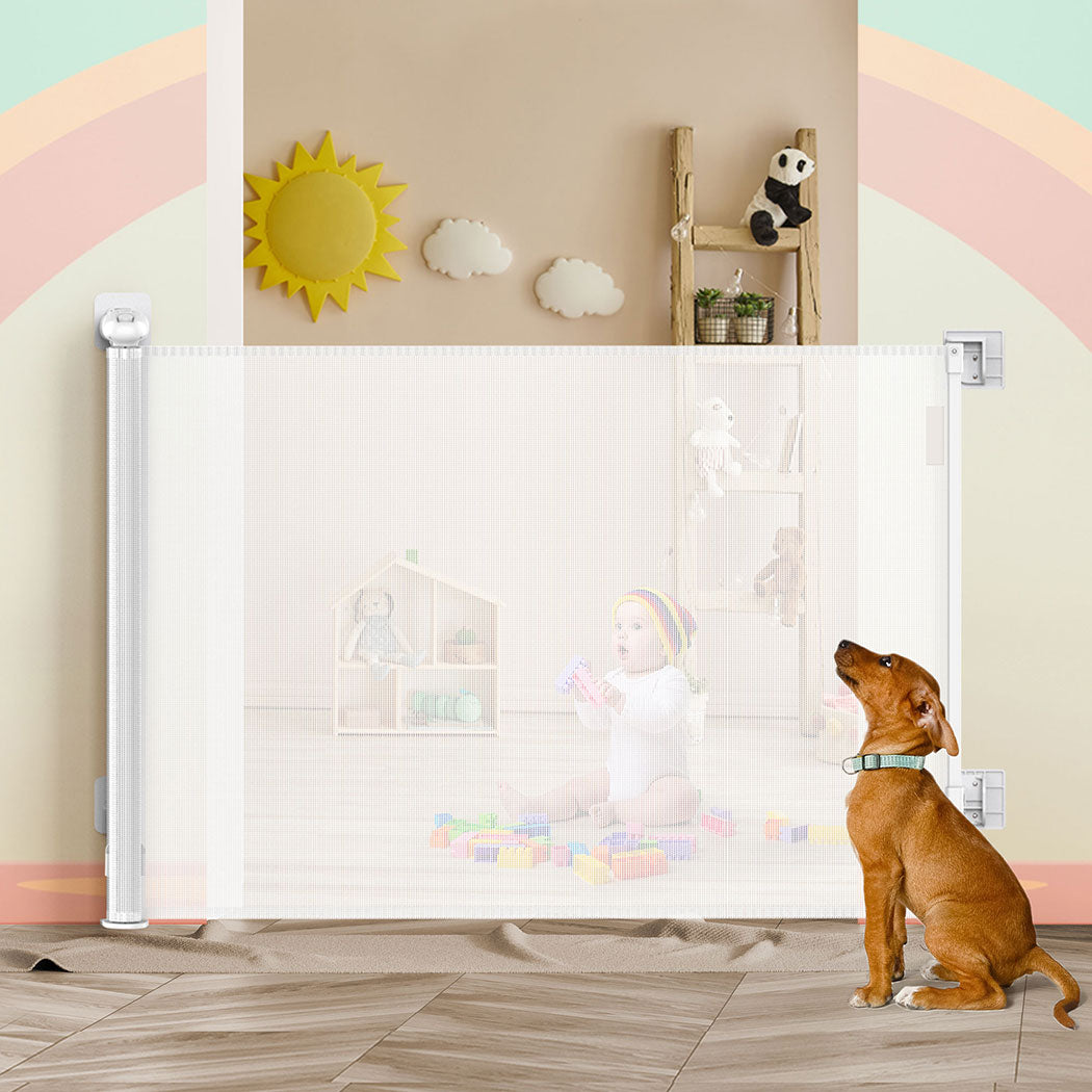 BoPeep Retractable Baby Safety Gates 300cm White 300 cm-1910112818754097158