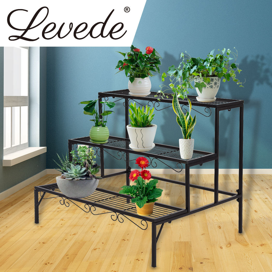 Levede Plant Stand 3 Tier Rectangle-1910112809358856198