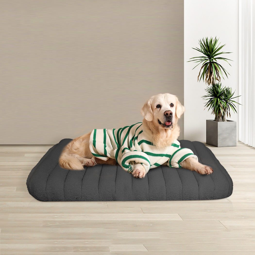Pawz L Size Orthopedic Dog Bed with Sherpa Plush Removable Cover in Grey-1937319822773850118