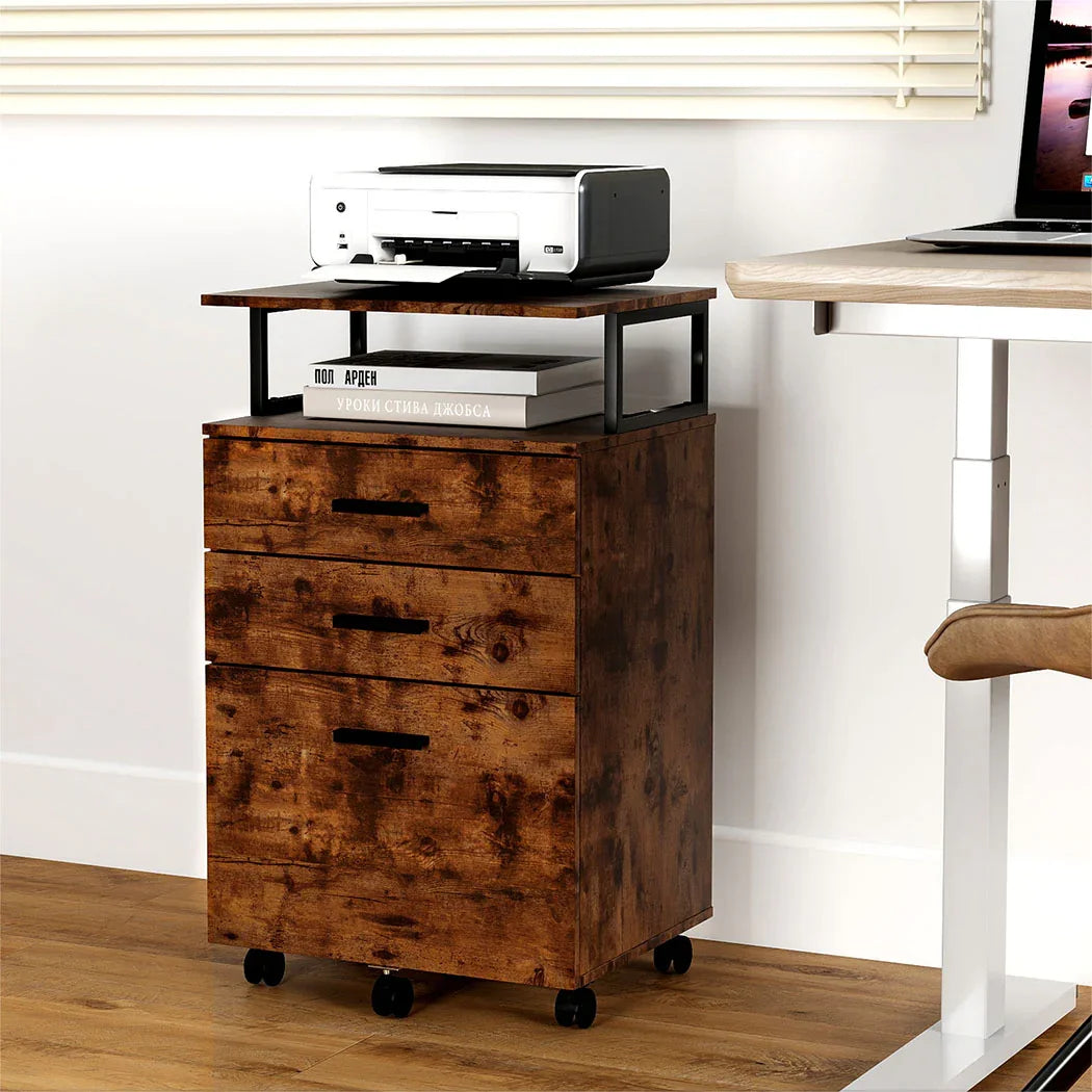 Levede Mobile File Cabinet 3 Drawers Home Office Desk-2006732762572263430
