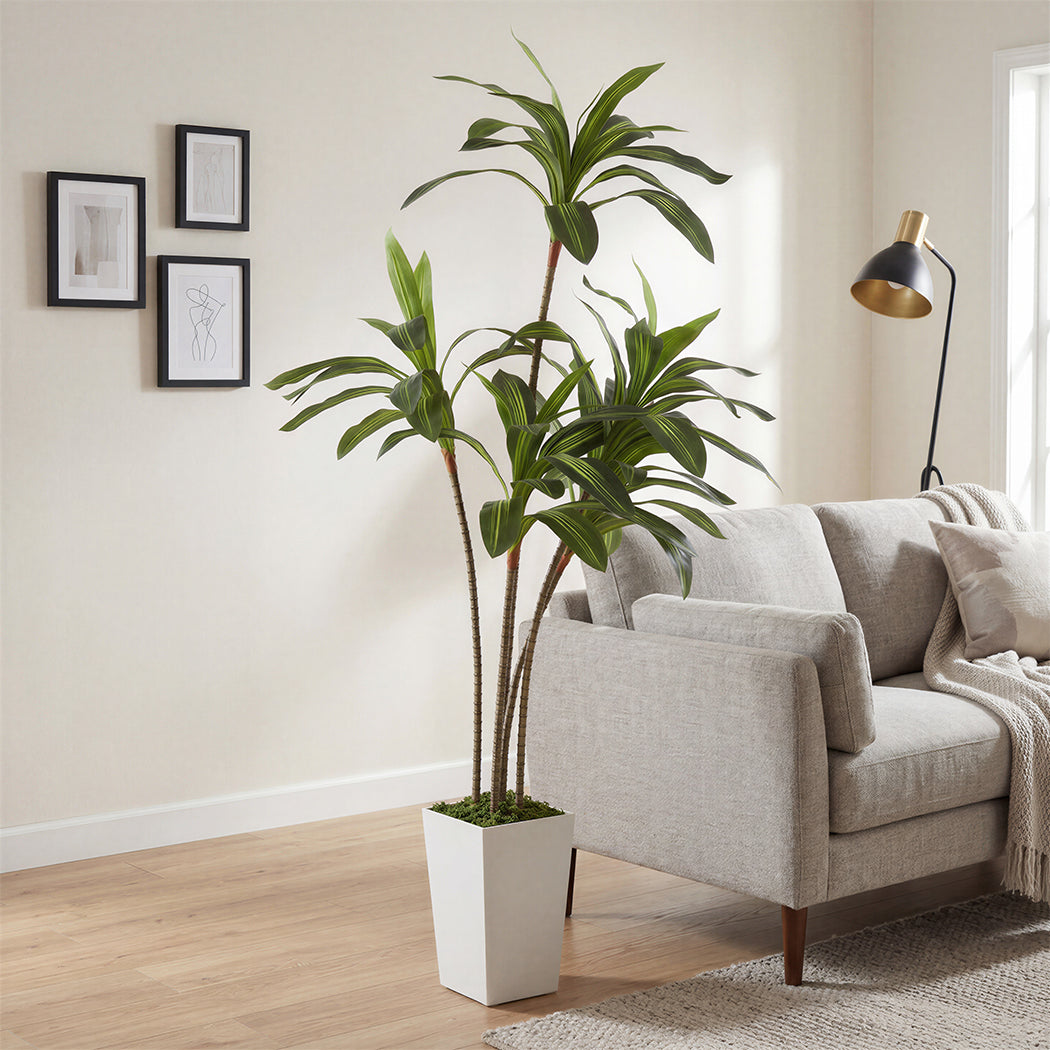 Lambu Artificial Dracaena Tree Lifelike Fake Leaves Artificial Plants Indoors-2050056792347643910