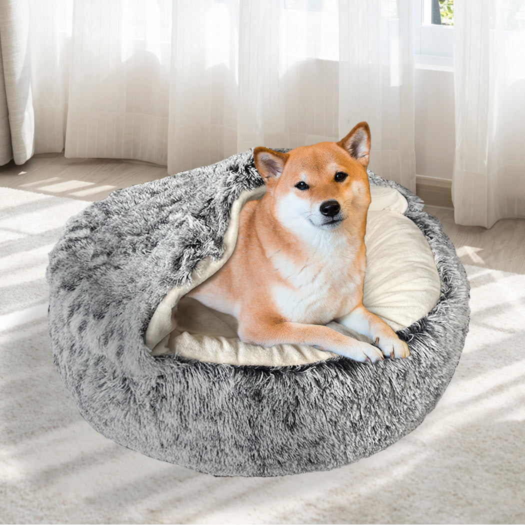 PaWz Pet Dog Calming Bed Warm Soft Plush L Large-1864184528449441798