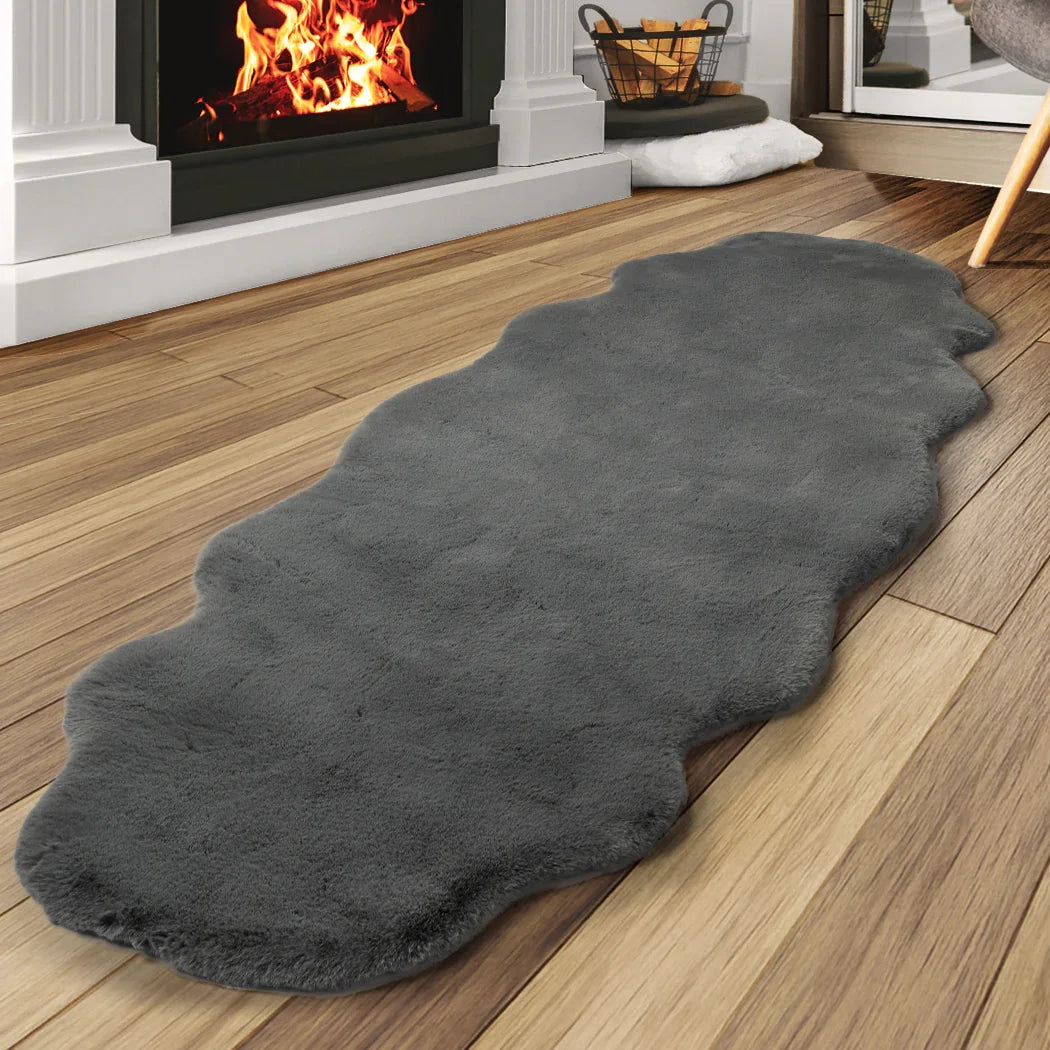 Marlow Floor Rug Area Rugs Cloud Fluffy 80X200cm Grey-2029387260289486855