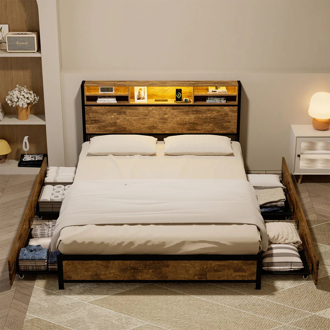 Levede bed frame queen-2006732862589636614