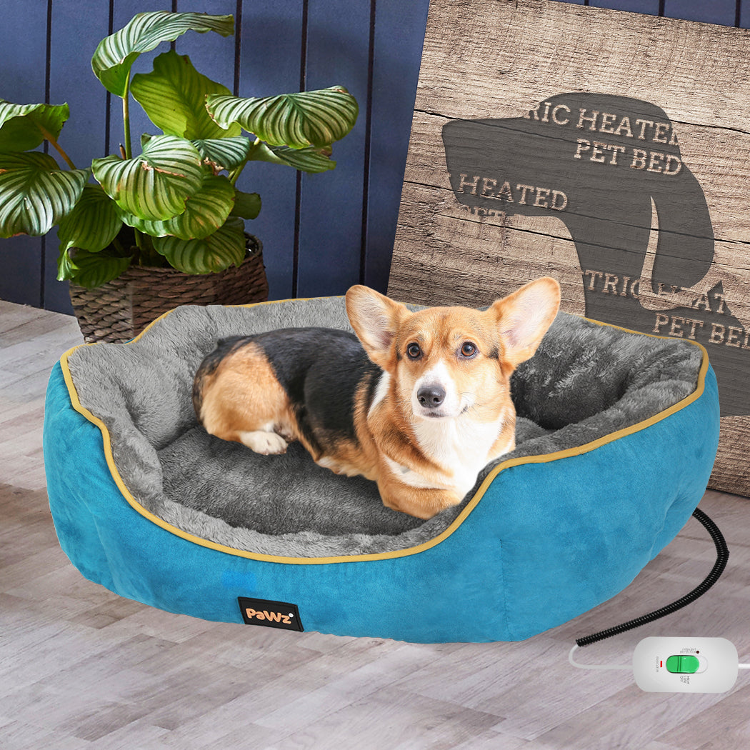 PaWz Electric Pet Heater Bed Heated S Blue Small-1864184527077904390