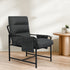 Levede Metal Framed Lounge Chair Linen in Dark Grey-1919278353454600198