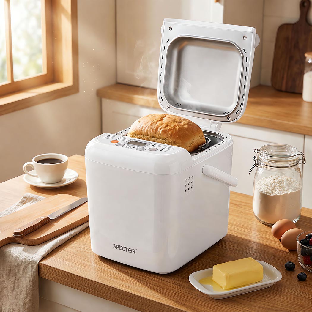 Spector Automatic Bread Machine 19-In-1 500W Quiet Motor 1.2Lb White for Home-2109799588007972871