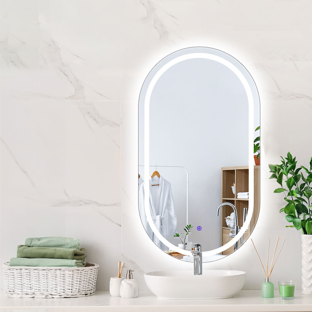EMITTO LED Wall Mirror Oval Anti-fog 50x75cm-1910112984999530502