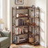 Levede Corner Bookshelf 5 Tier Bookcase L Shape Storage Shelf Display Rack Brown-2072893553419358214