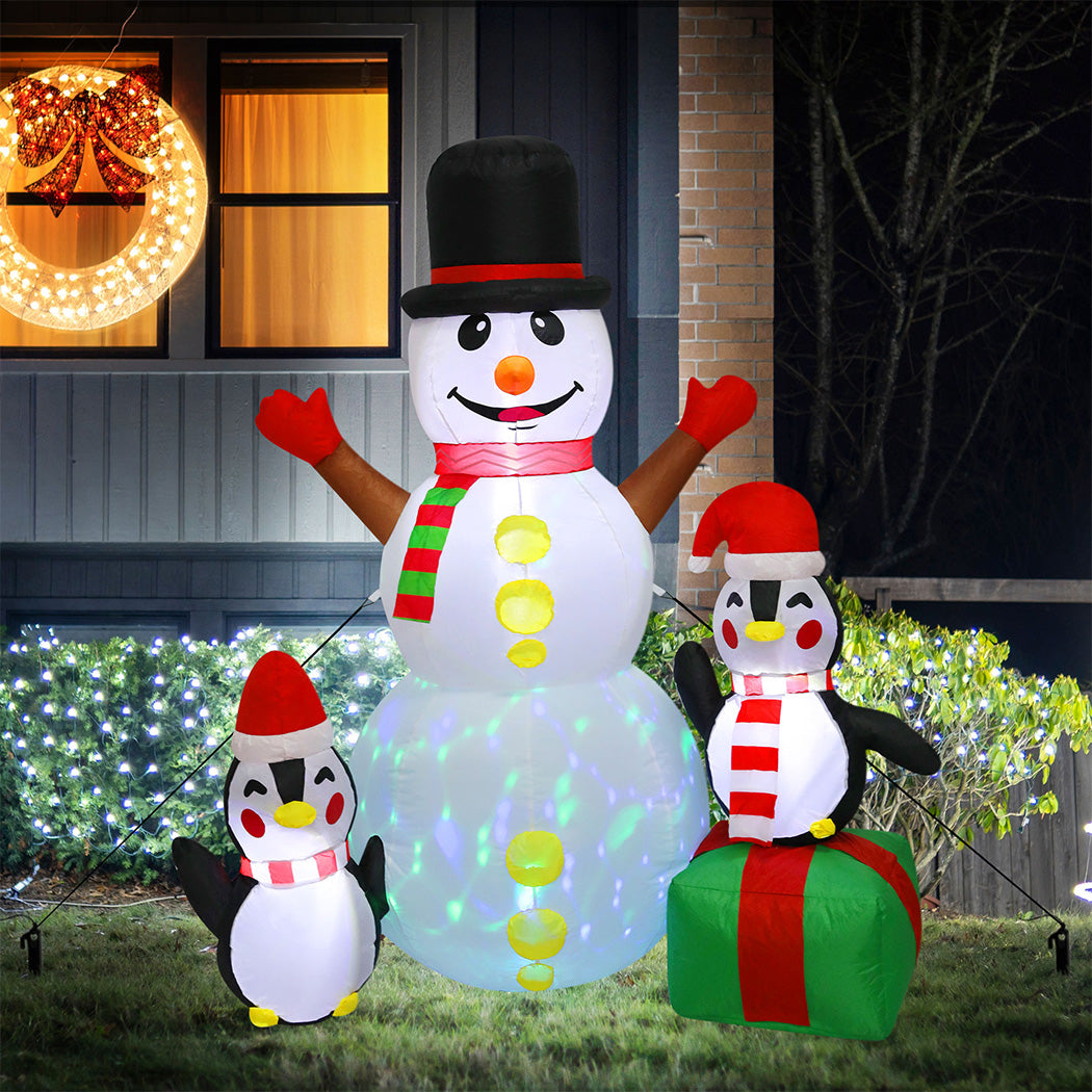 Santaco 1.8M Inflatable Christmas Snowman LED Lights-2065254640492089350