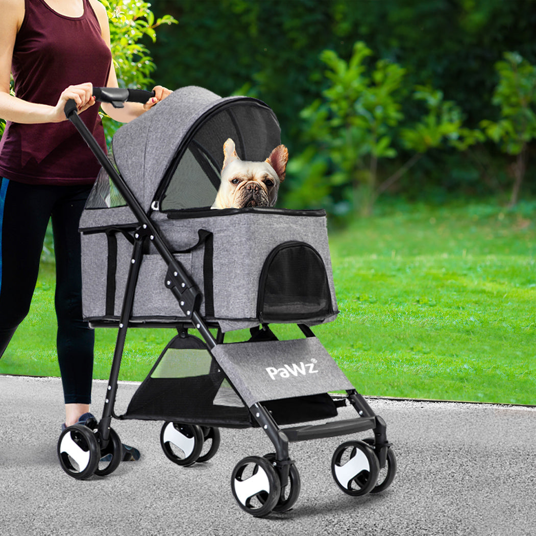 PaWz Large Pet Stroller Dog Cat Travel Grey-1864184624620638214