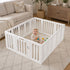BoPeep Large Baby Playpen HDPE Safety Fence with 36 Suction Cups Indoor White-2100034970889359366