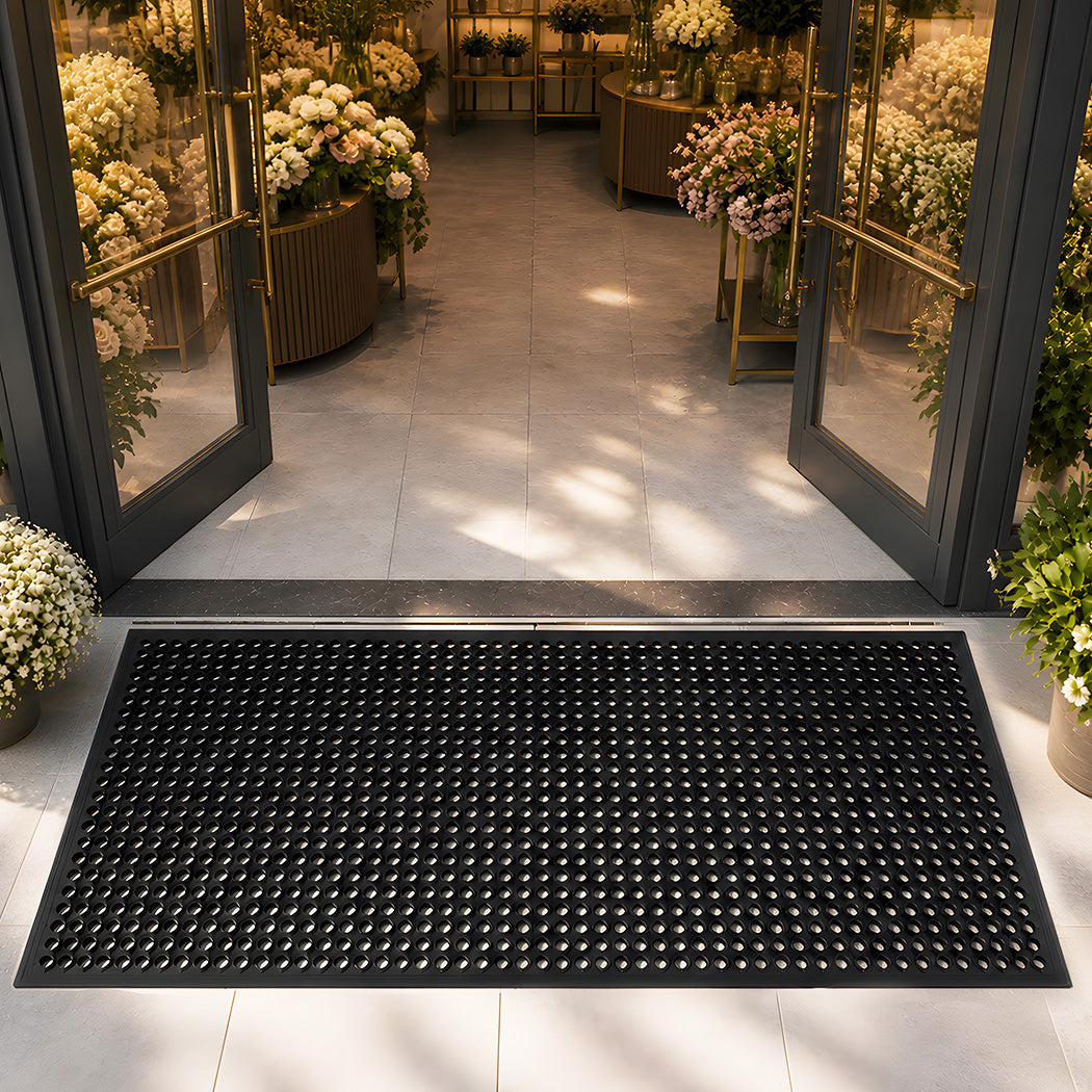 Marlow Anti Fatigue Mat Non Slip for Rubber Floor Draining Entry Door Black-2100034956603559942