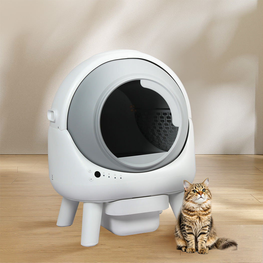 PaWz Smart Self Cleaning Cat Litter Box APP Control White-1938089882115248134