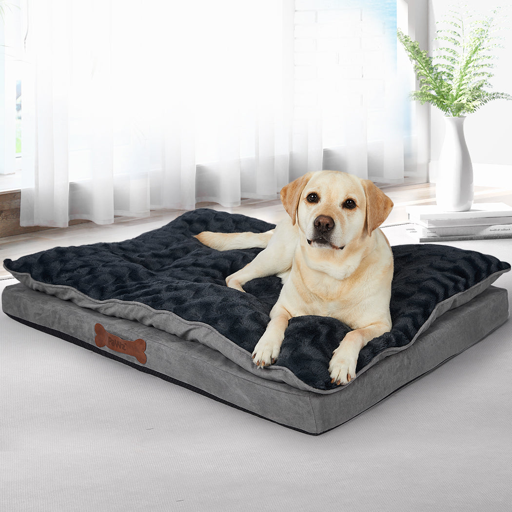 Dog Calming Bed Warm Soft Plush Comfy XL Grey X-Large-1864184509147254790