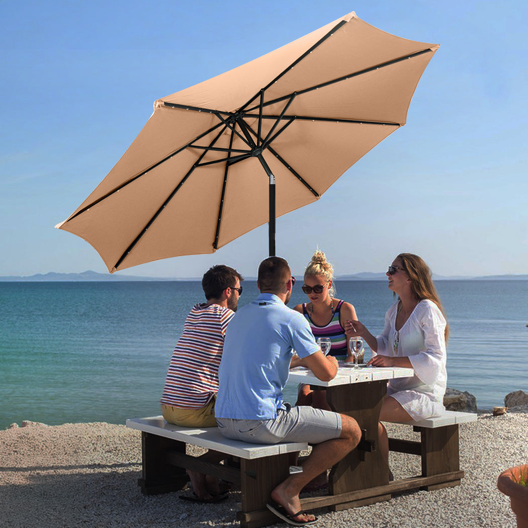 Centra 3M LED Outdoor Umbrella Base Stand Khaki-1950770002789535750