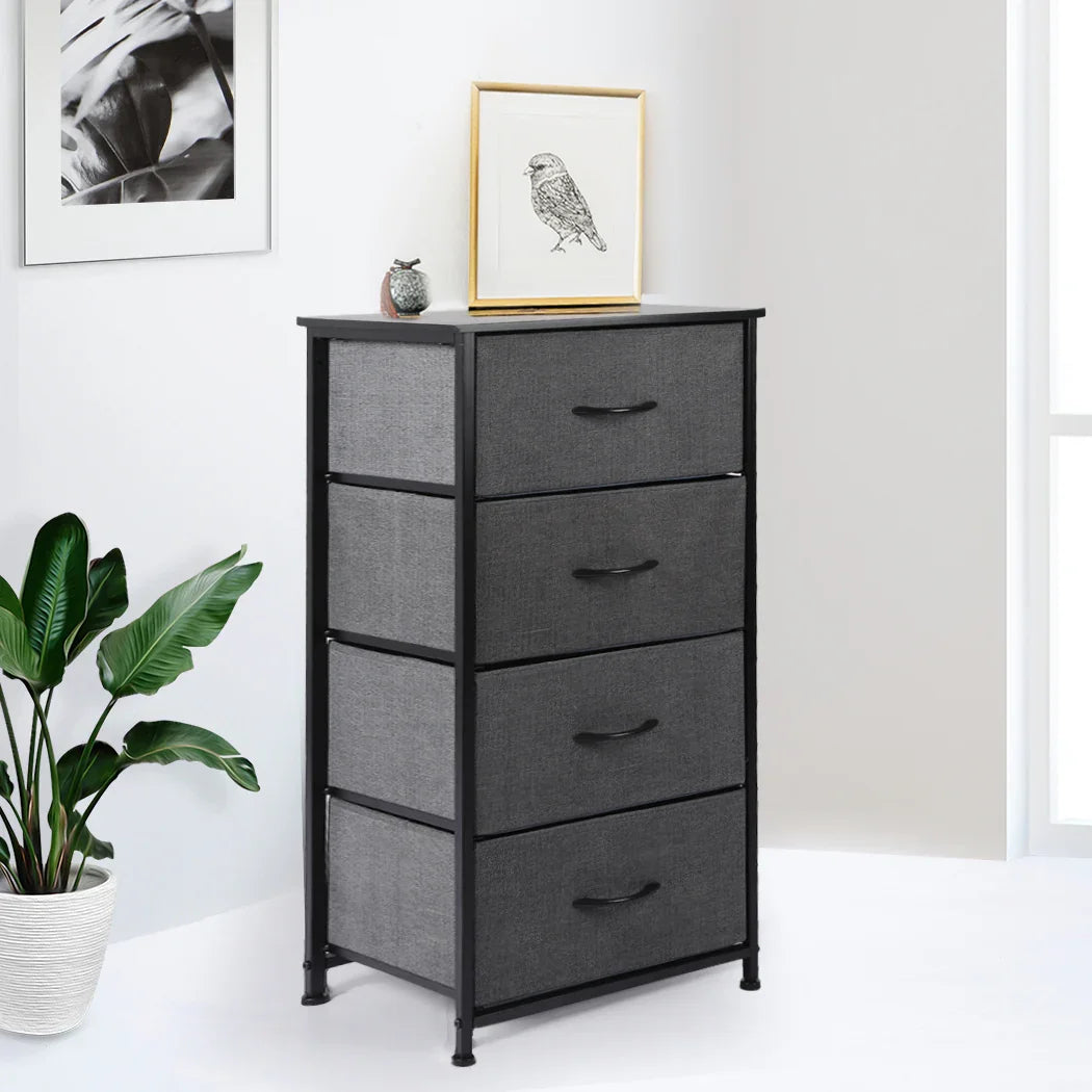 Levede Storage Cabinet Tower Chest Dark Grey-2018816826695356422