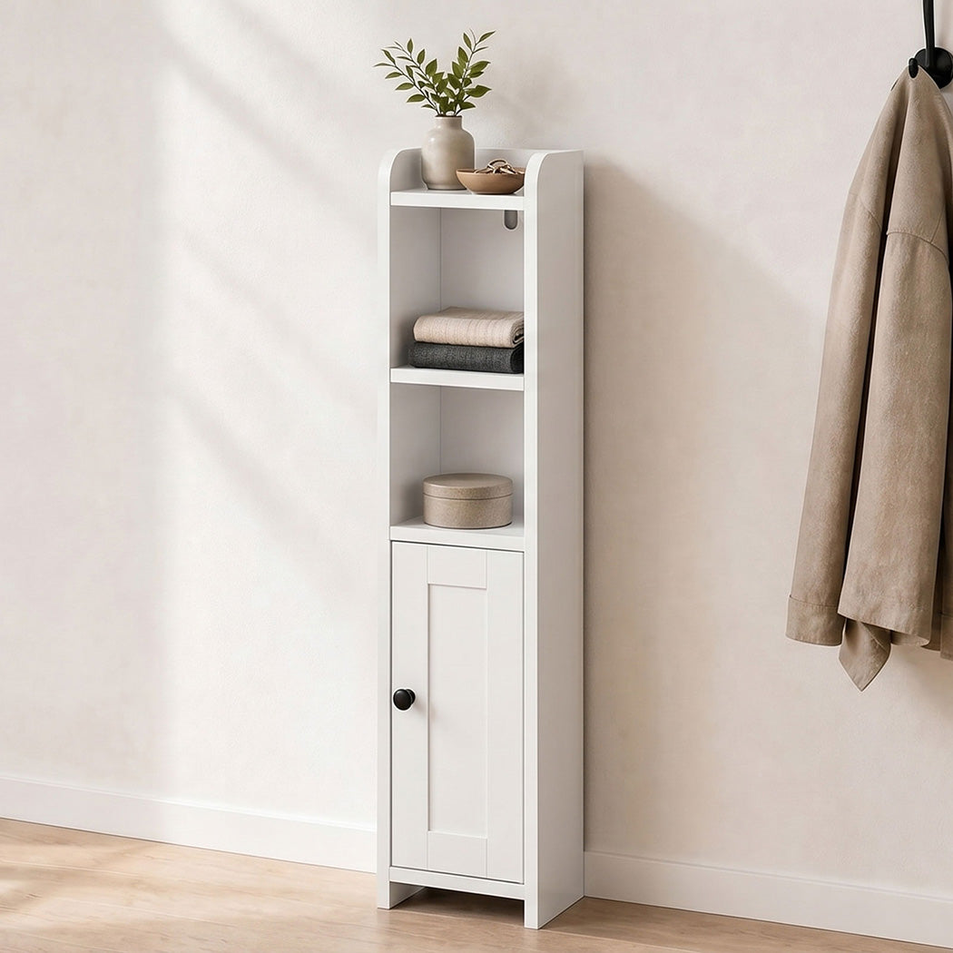 Levede Bathroom Cabinet Storage Slim Organiser Toilet Paper Storage 78.5cm White-2061251856700674054